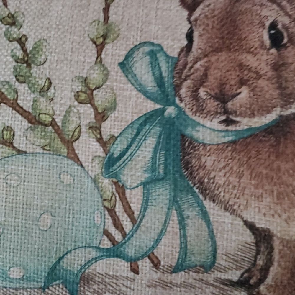 🐰🐇Farmhouse Synthetic Burlap Bunny Pillow - Picture 3 of 4